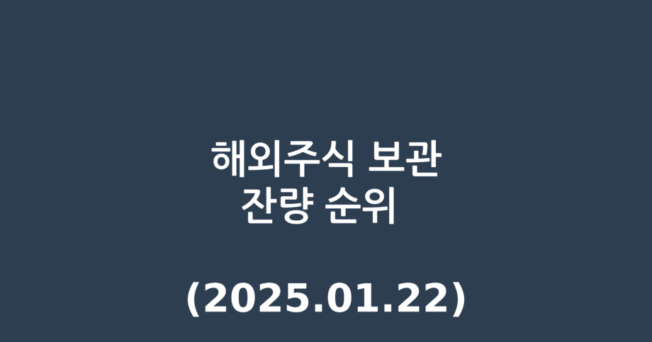 해외주식 보관잔량 순위 (2025.01.22)