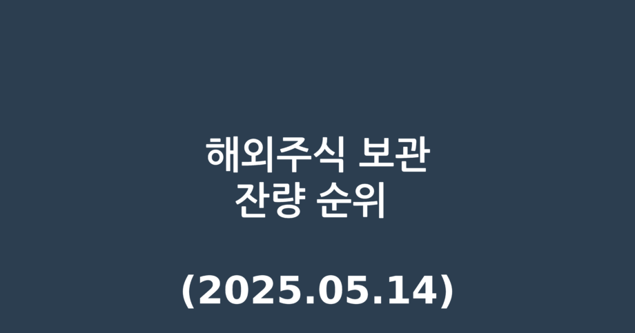 해외주식 보관잔량 순위 (2025.05.14)